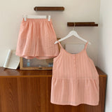 Tank Shorts Pajama Set (4 Colors) Peach / Small/Medium Pajamas