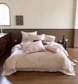 Tencel Sweet Hearts Textured Bedding Set / Blue Pink Medium Flat