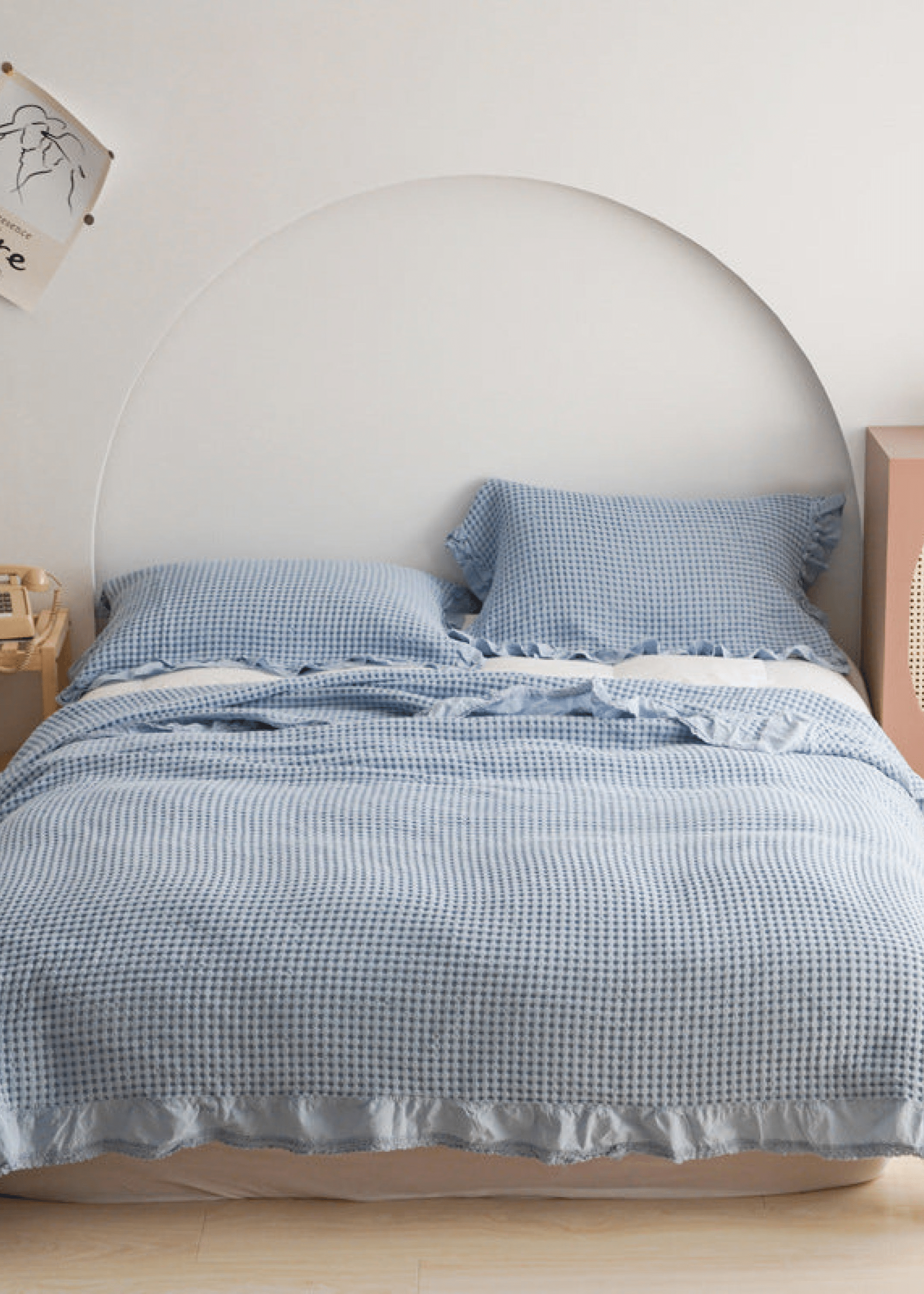  - Ever Lasting - Textured Ruffle Cotton Blanket / Beige - Blankets - Ever Lasting