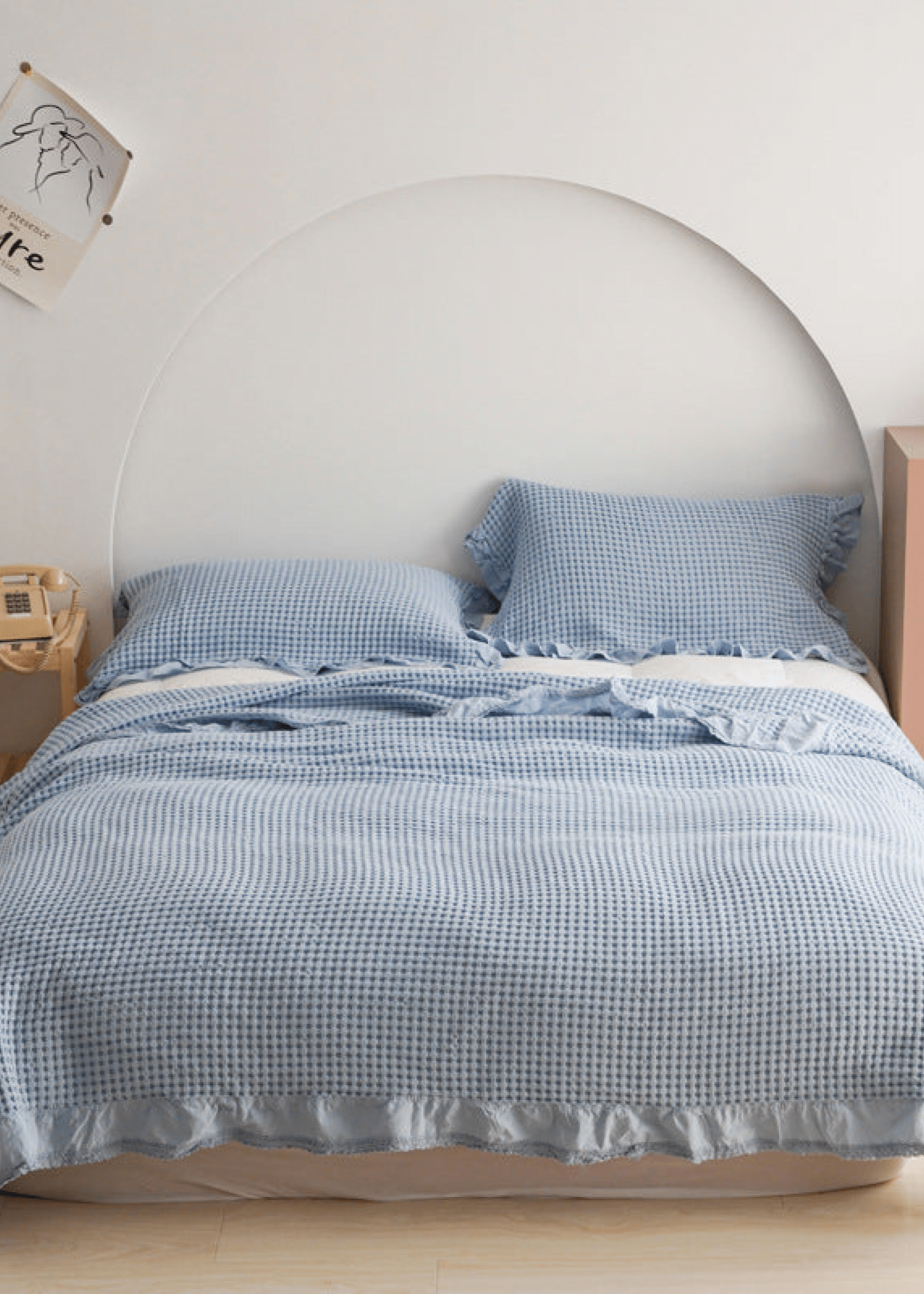  - Ever Lasting - Textured Ruffle Cotton Blanket / Blue - Blankets - Ever Lasting