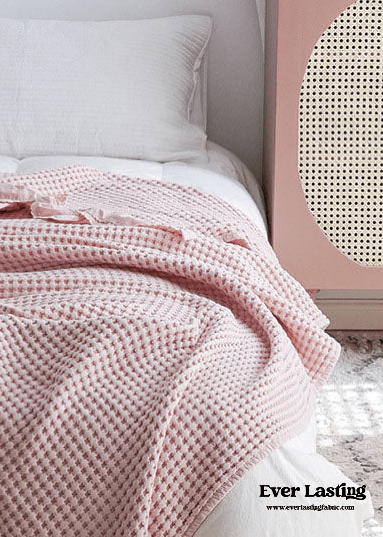  - Ever Lasting - Textured Ruffle Cotton Blanket / Blue - Blankets - Ever Lasting