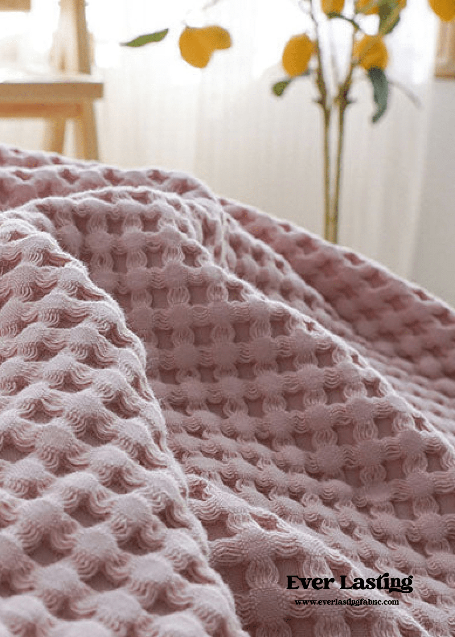  - Ever Lasting - Textured Ruffle Cotton Blanket / Blue - Blankets - Ever Lasting