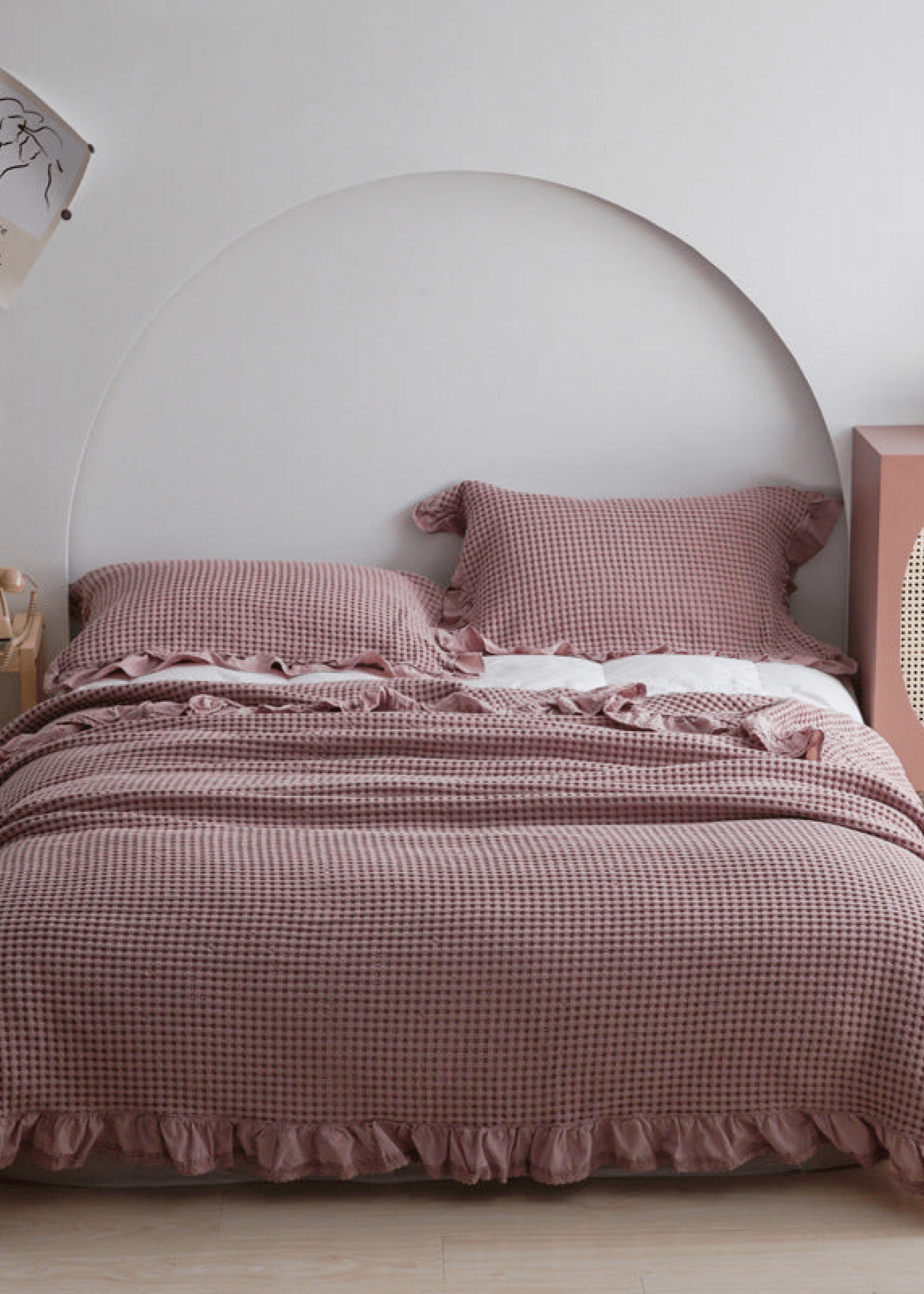  - Ever Lasting - Textured Ruffle Cotton Blanket / Gray - Blankets - Ever Lasting