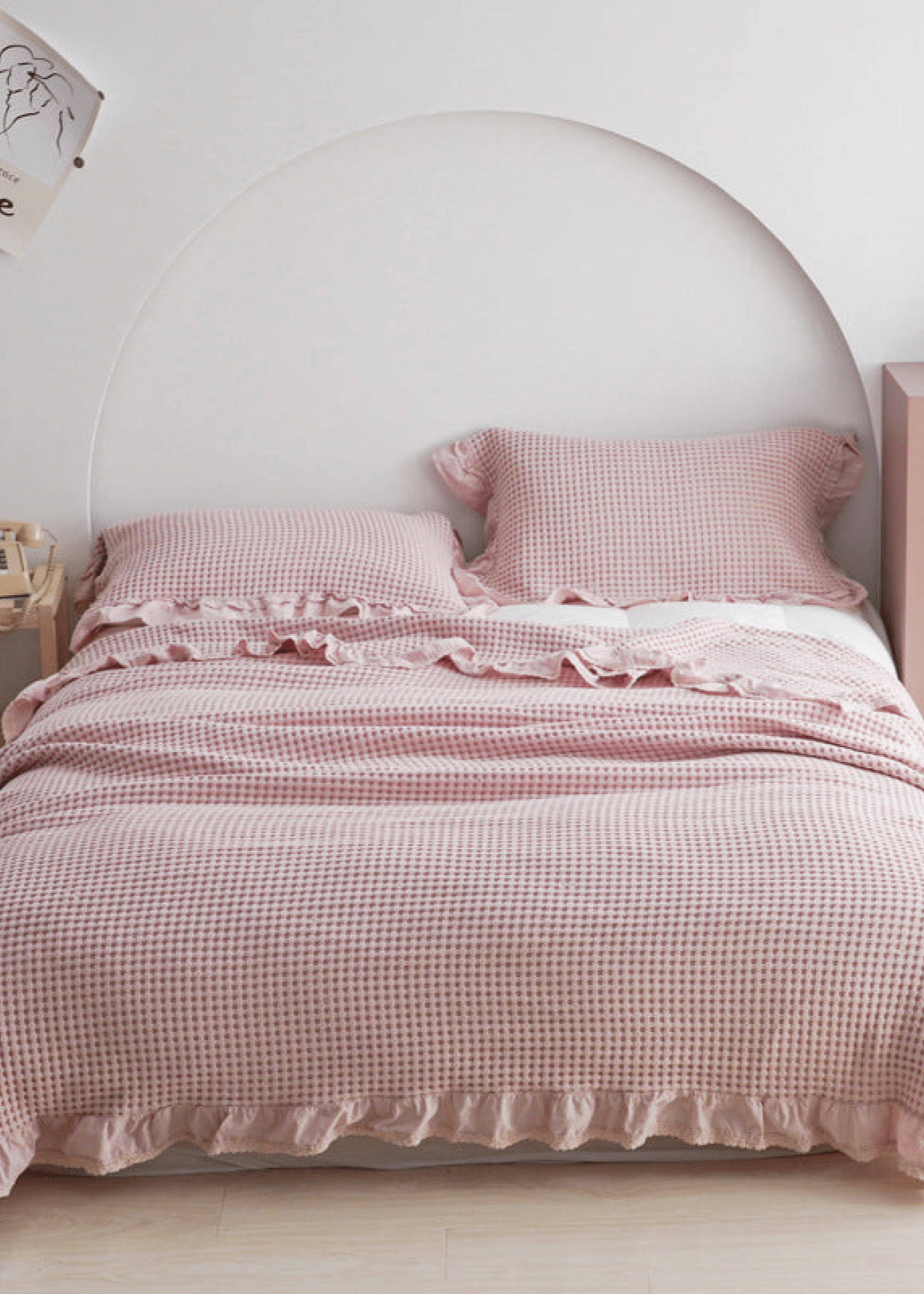  - Ever Lasting - Textured Ruffle Cotton Blanket / Gray - Blankets - Ever Lasting