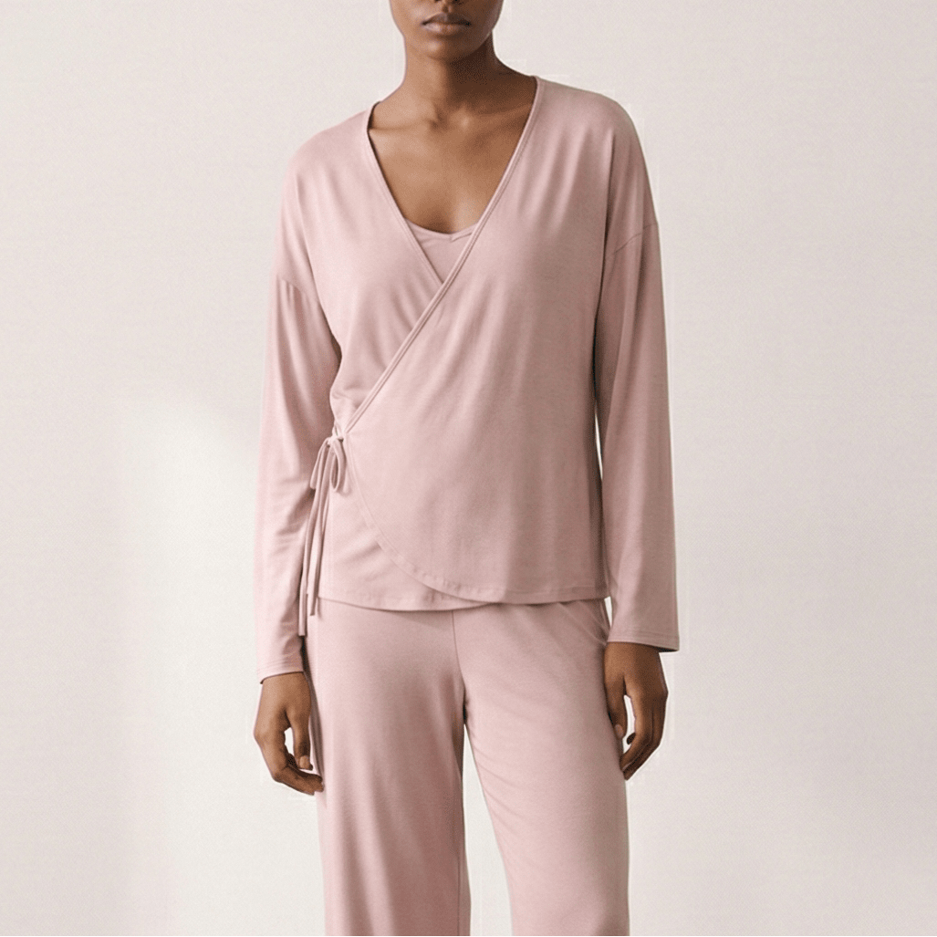  - Ever Lasting - Thalia V Neck Modal Pajama Set / Blue - Pajamas - Ever Lasting