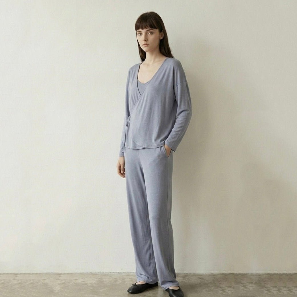  - Ever Lasting - Thalia V Neck Modal Pajama Set / Pink - Pajamas - Ever Lasting