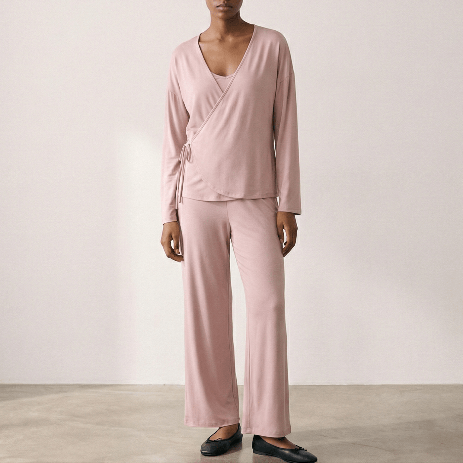  - Ever Lasting - Thalia V Neck Modal Pajama Set / Pink - Pajamas - Ever Lasting