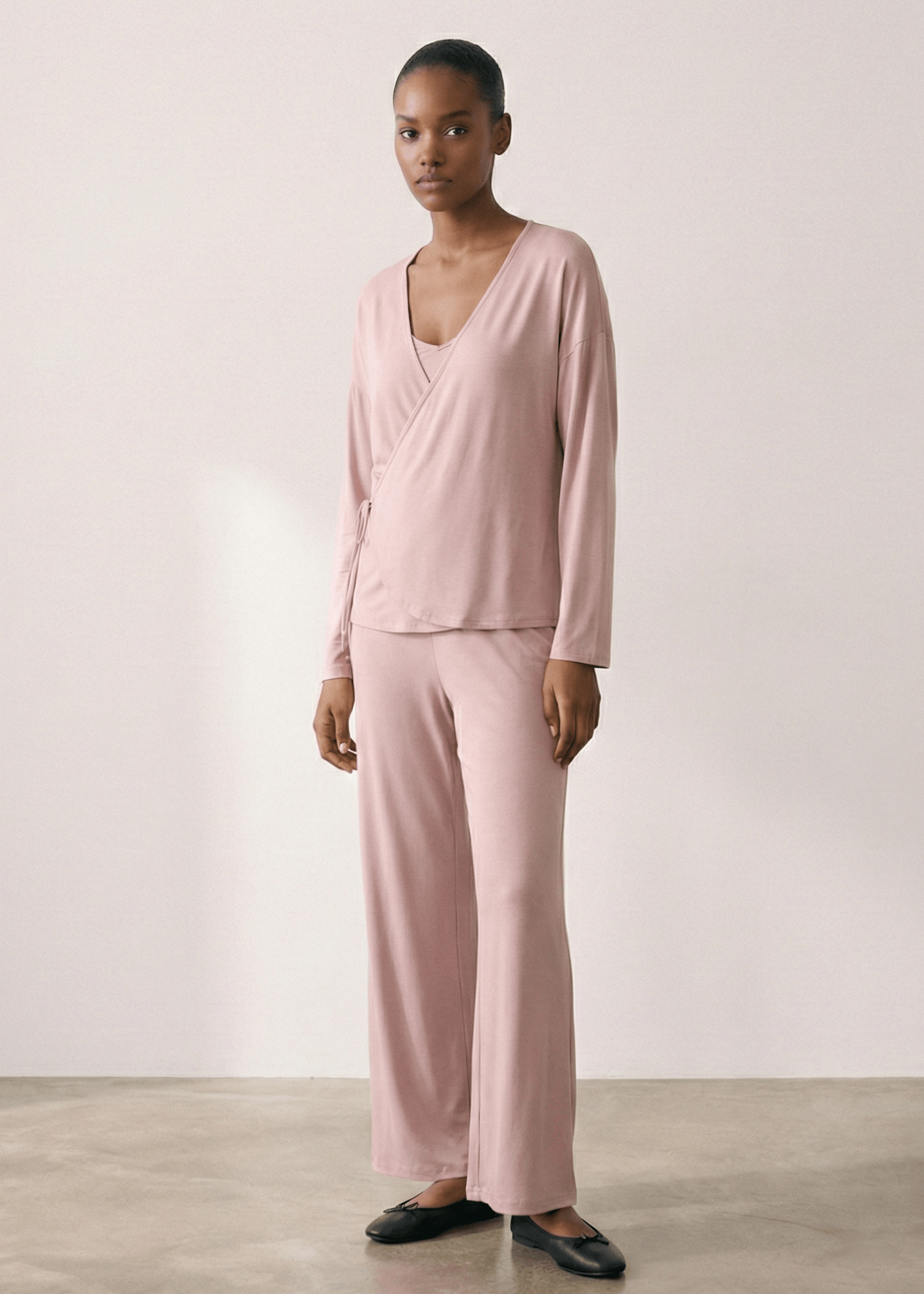  - Ever Lasting - Thalia V Neck Modal Pajama Set / Pink - Pajamas - Ever Lasting