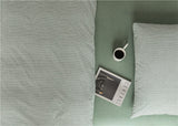 Thin Stripe Bedding Set / Gray Green Small Flat