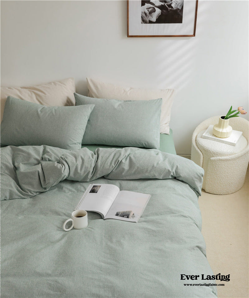 Thin Stripe Bedding Set / Green