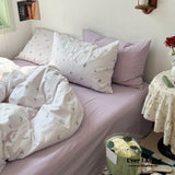 Thin Stripe Floral Bedding Set