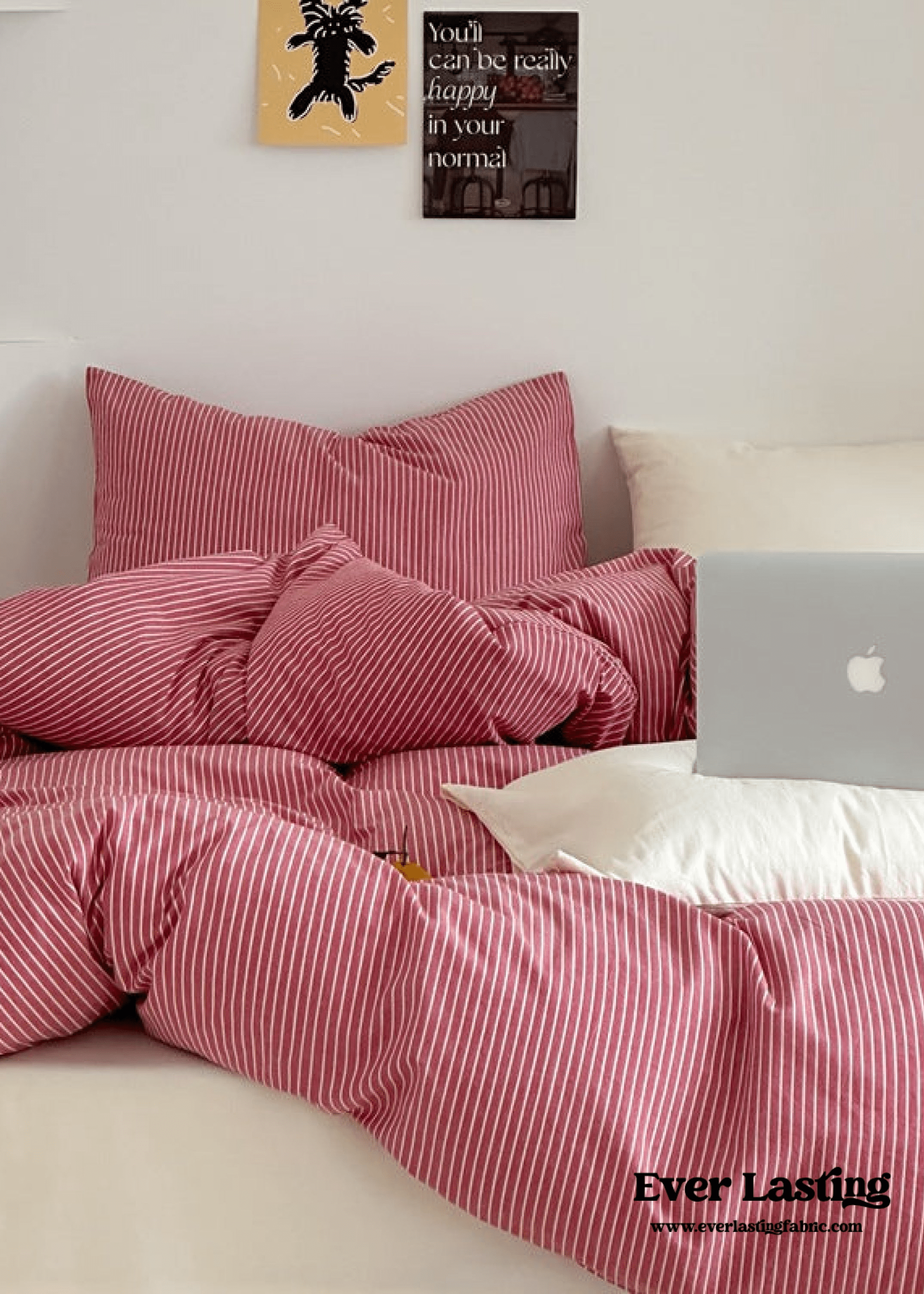  - Ever Lasting - Thin Striped Bedding Set / Red - Bedding Set - Ever Lasting