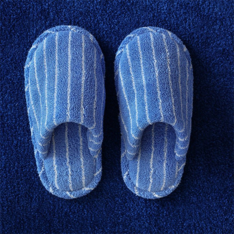  - Ever Lasting - Thin Striped House Slippers / White - Slipper - Ever Lasting