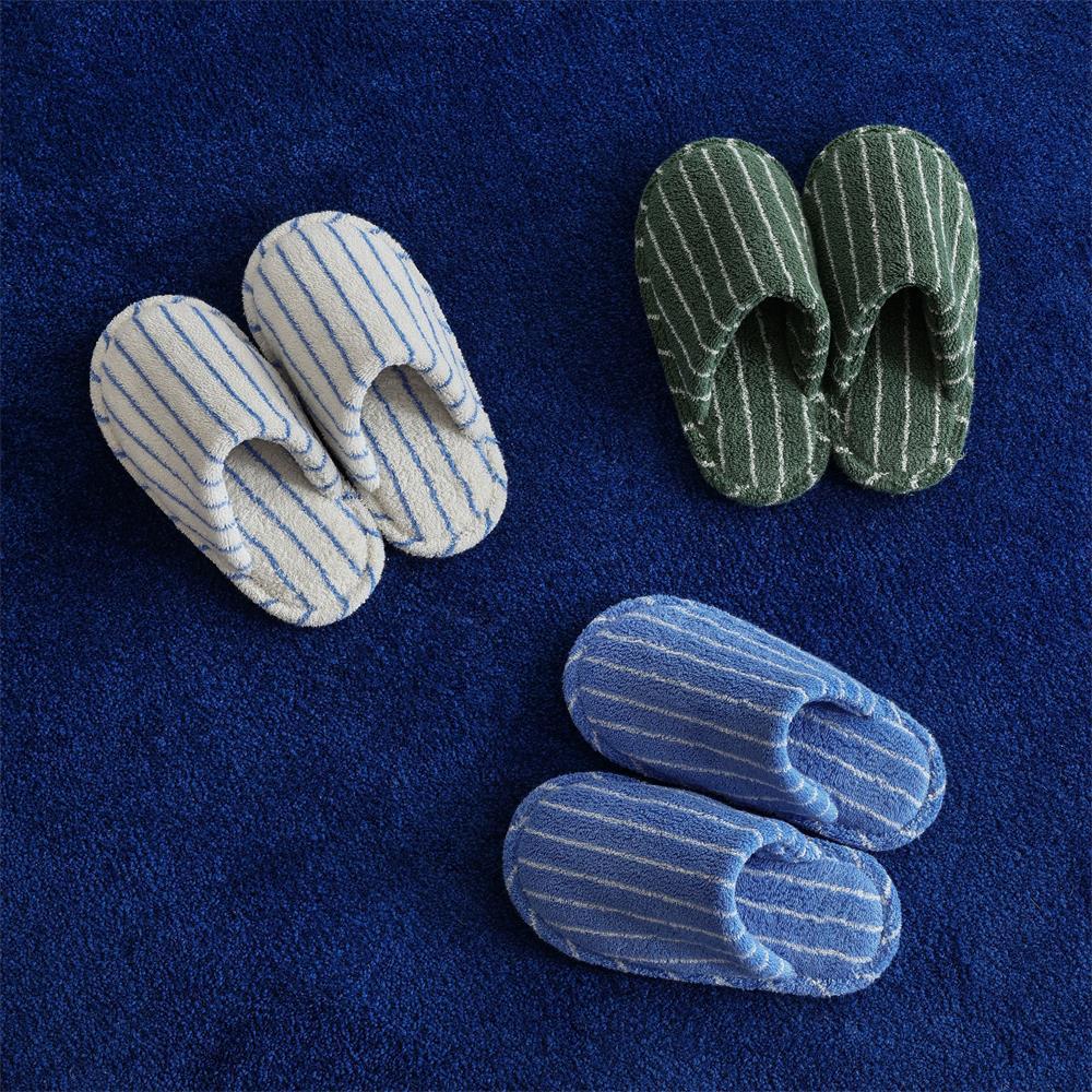  - Ever Lasting - Thin Striped House Slippers / White - Slipper - Ever Lasting