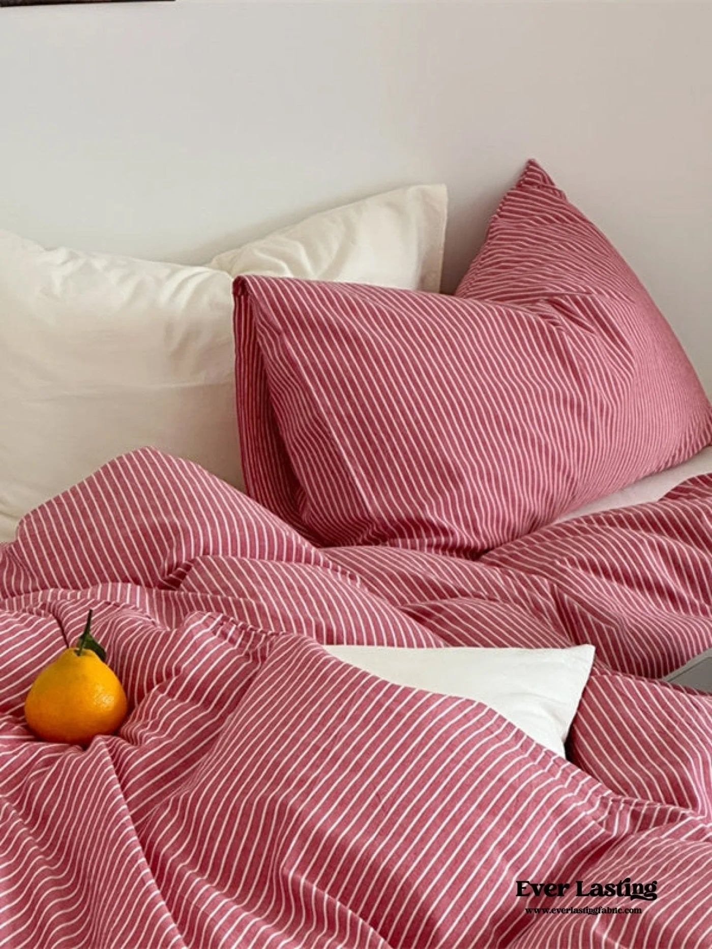  - Ever Lasting - Thin Striped Small Room Bedding Set / Red - Bedding Set - Ever Lasting