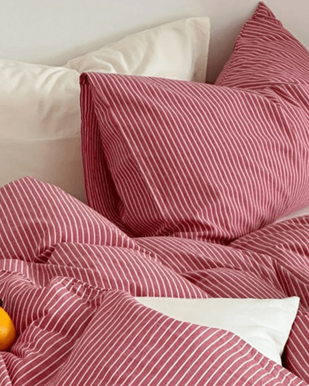  - Ever Lasting - Thin Striped Small Room Bedding Set / Red - Bedding Set - Ever Lasting