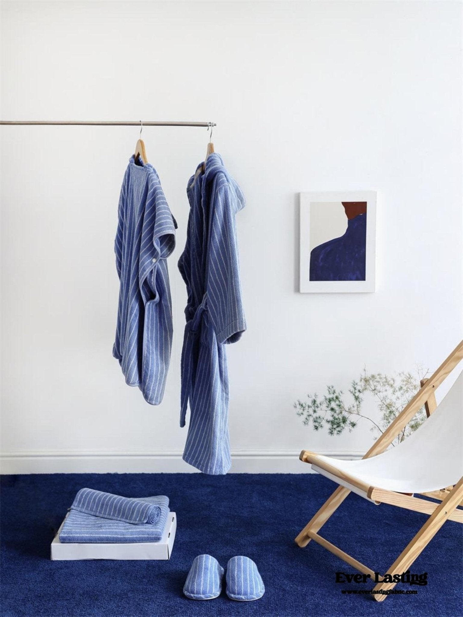 Thin Striped Towel and Bathrobe Set - Ever Lasting