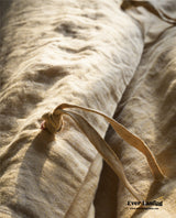 Tied Linen Bedding Set / Green
