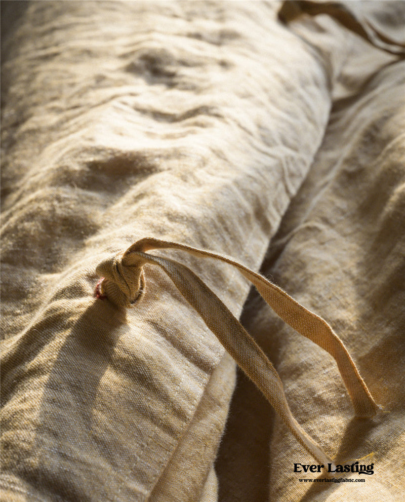 Tied Linen Bedding Set / Green