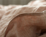 Tied Linen Bedding Set / Pink