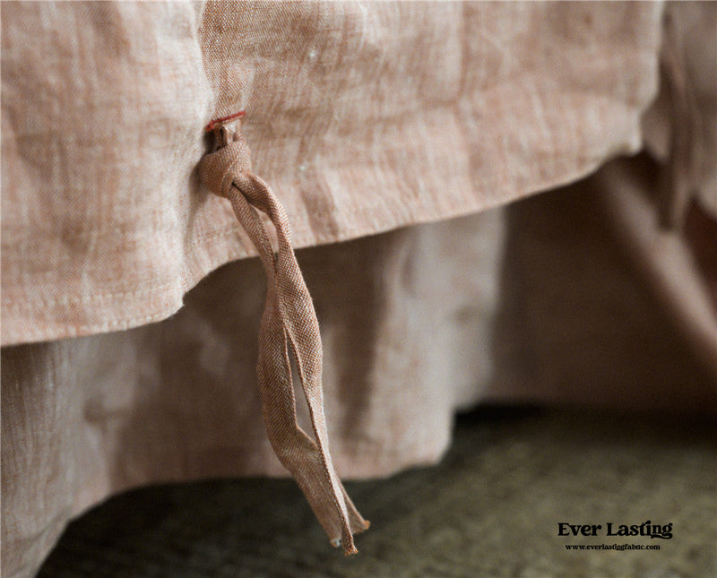 Tied Linen Bedding Set / Yellow