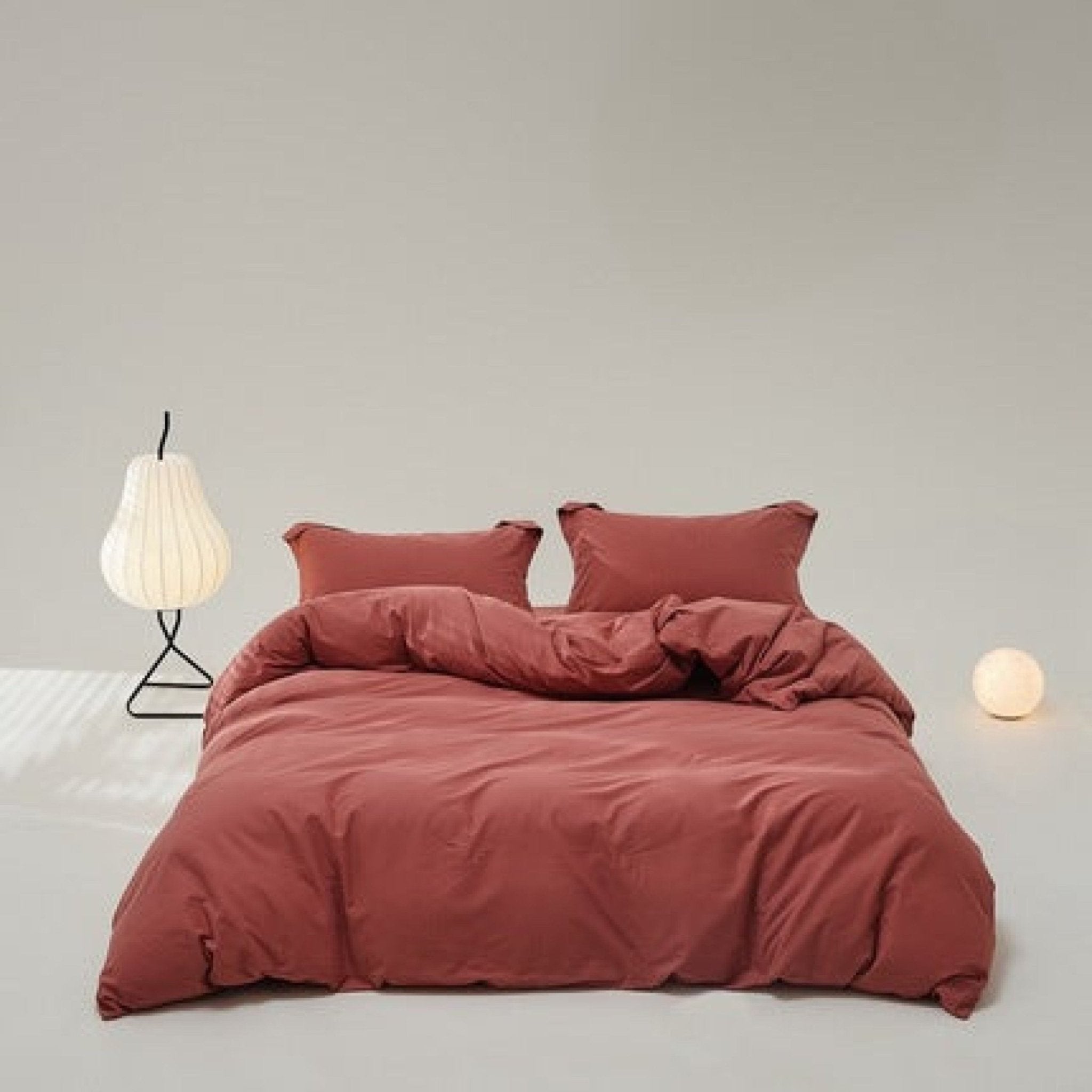 Velvære Luxe Solid Color Cotton Bedding Set / Brown - Ever Lasting