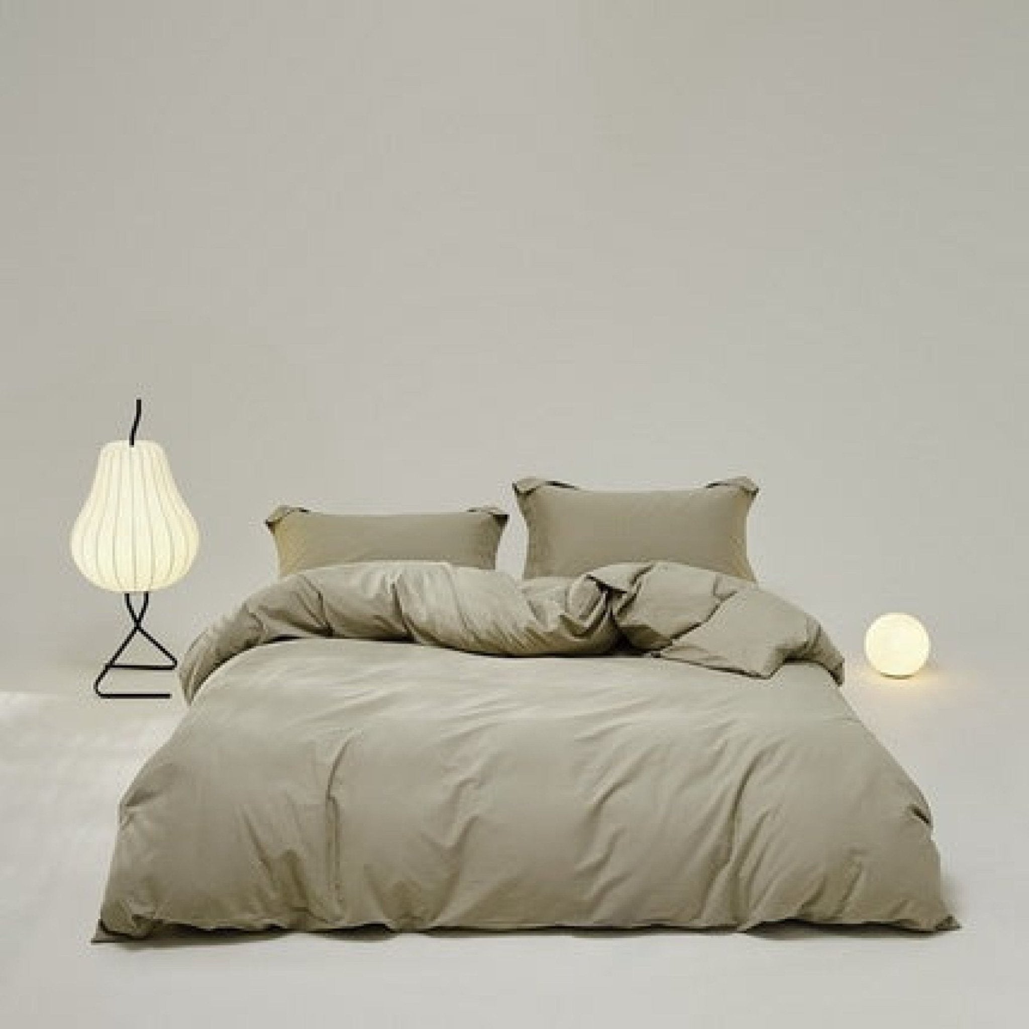 Velvære Luxe Solid Color Cotton Bedding Set / Brown - Ever Lasting