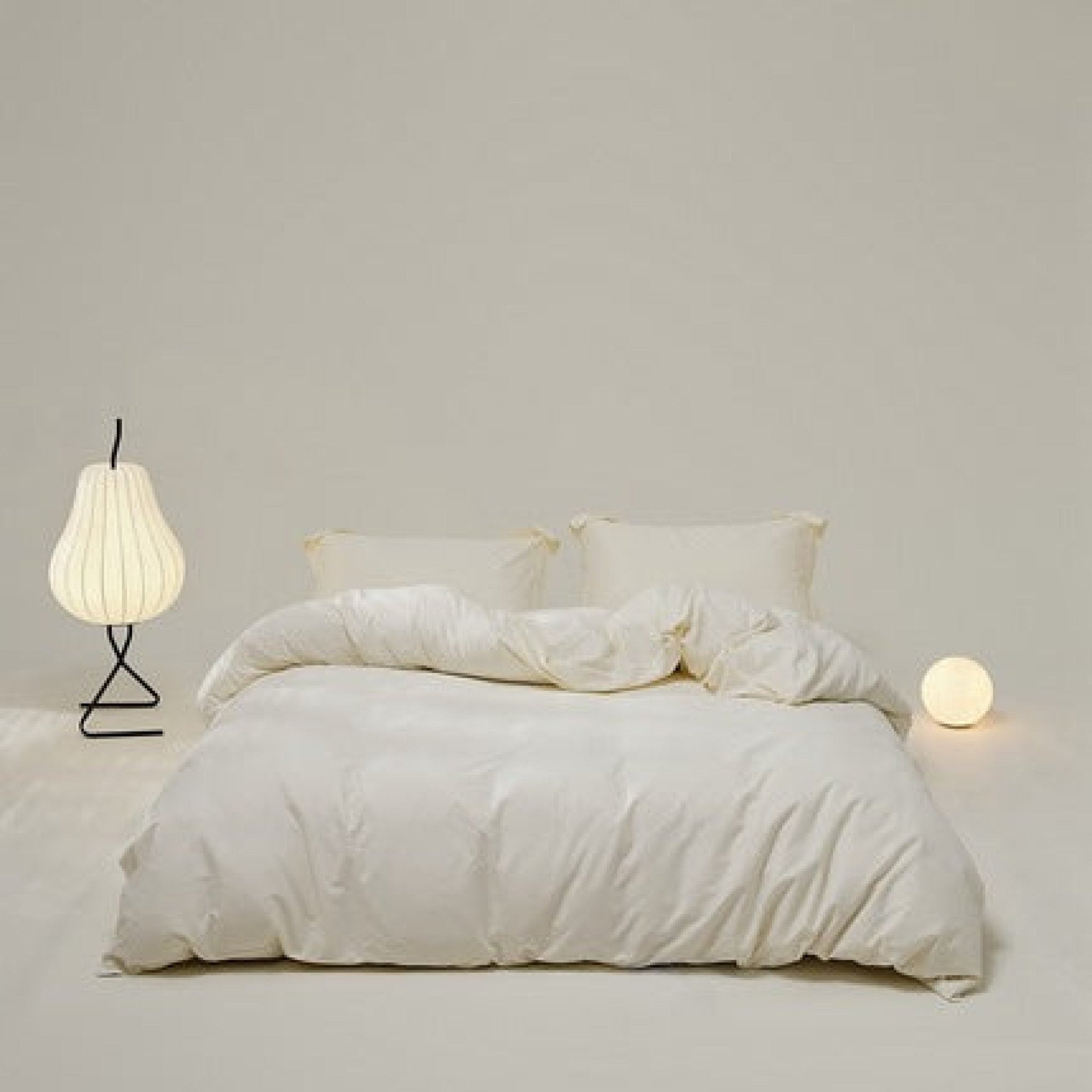 Velvære Luxe Solid Color Cotton Bedding Set / White - Ever Lasting