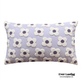 Velvet Daisy Rectangular & Square Pillow Cushion / Lavender Bedding Set