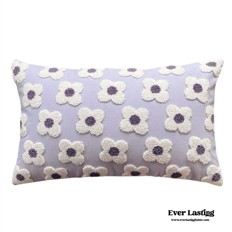 Velvet Daisy Rectangular & Square Pillow Cushion / Yellow Bedding Set