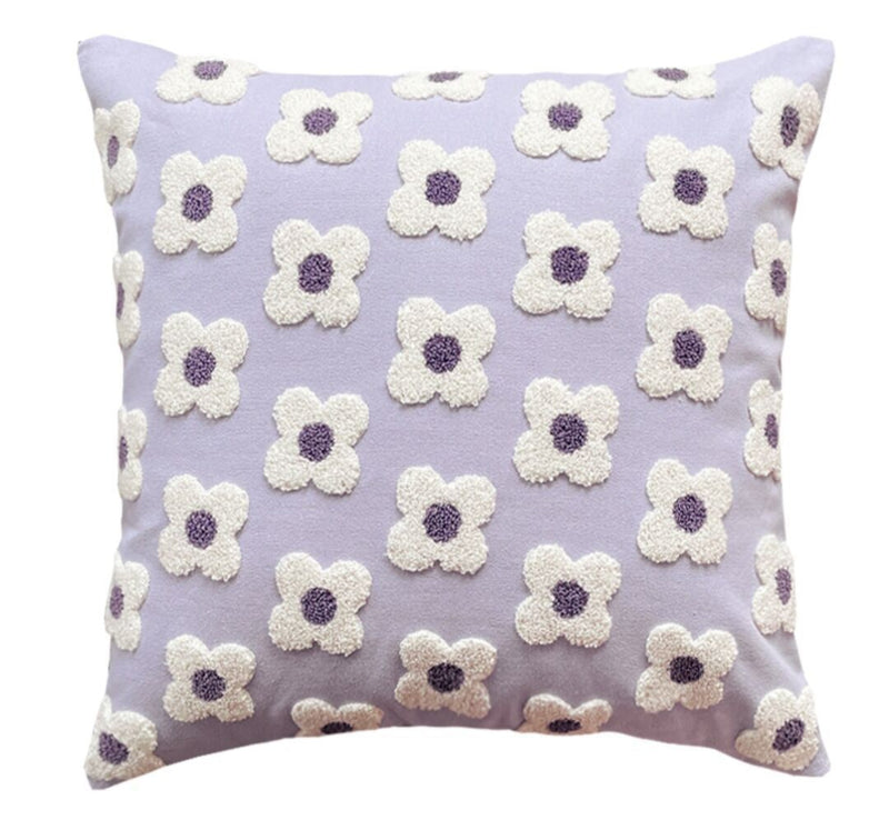 Velvet Daisy Rectangular & Square Pillow Cushion / Yellow Lavender Pillowcase Bedding Set