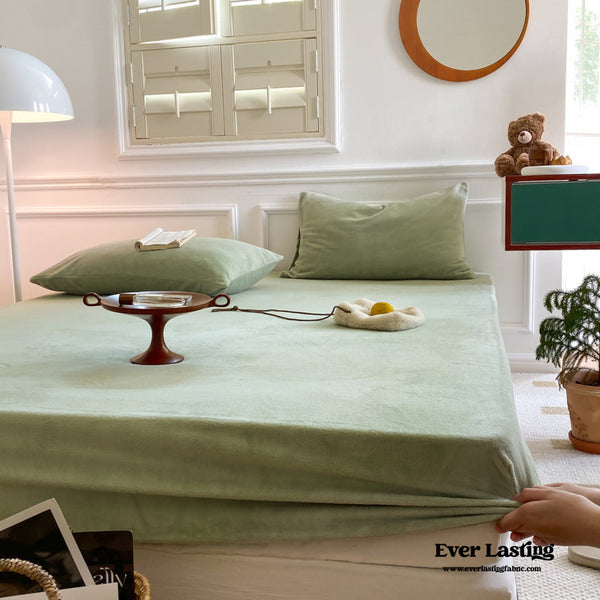 Velvet Fitted Sheet (9 Colors) Bed