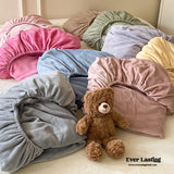 Velvet Fitted Sheet (9 Colors) Bed
