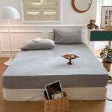 Velvet Fitted Sheet (9 Colors) Gray / Medium Bed