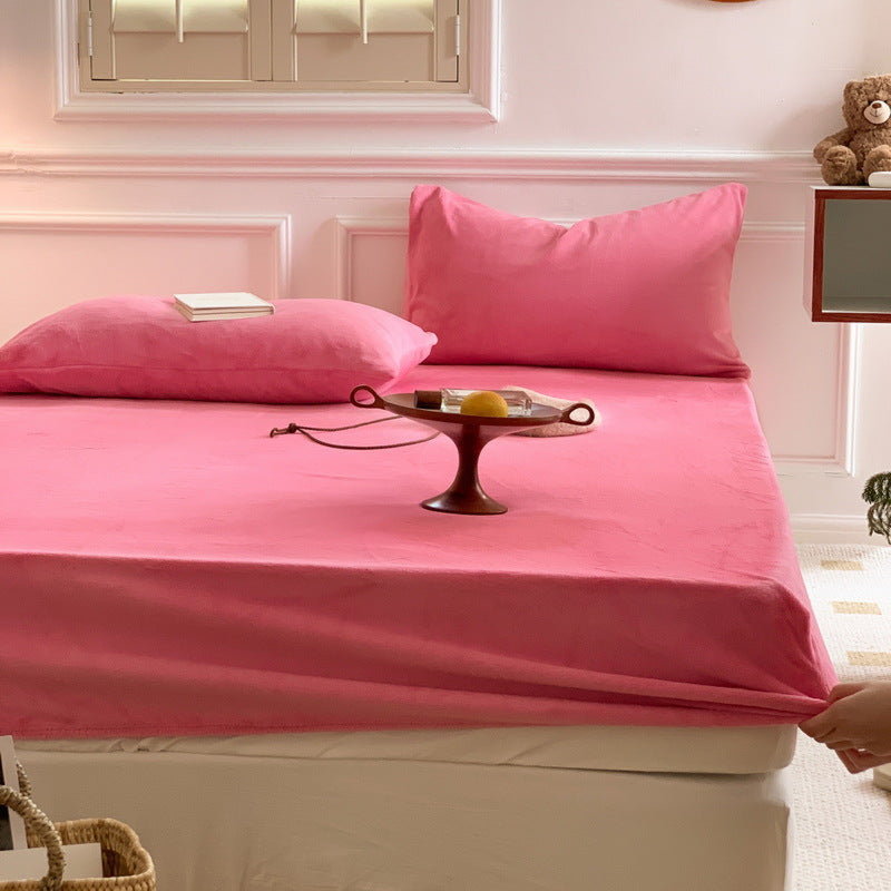 Velvet Fitted Sheet (9 Colors) Hot Pink / Medium Bed