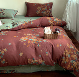 Vibrant Vintage Double Layered Floral Bedding Set