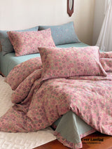 Vibrant Vintage Double Layered Floral Bedding Set