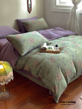 Vibrant Vintage Double Layered Floral Bedding Set