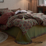 Vibrant Vintage Double Layered Floral Bedding Set