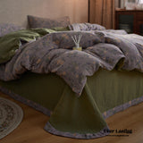 Vibrant Vintage Double Layered Floral Bedding Set