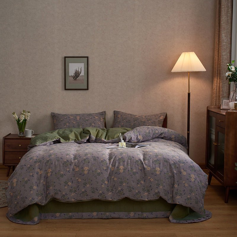  - Ever Lasting - Vibrant Vintage Double Layered Floral Bedding Set - Bedding Set - Ever Lasting
