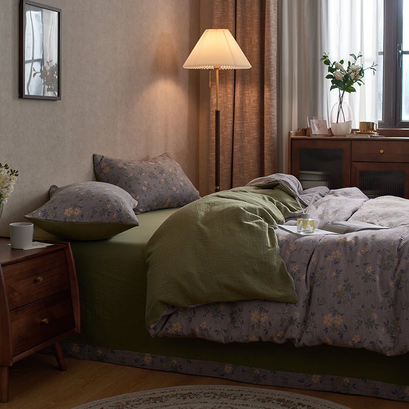  - Ever Lasting - Vibrant Vintage Double Layered Floral Bedding Set - Bedding Set - Ever Lasting