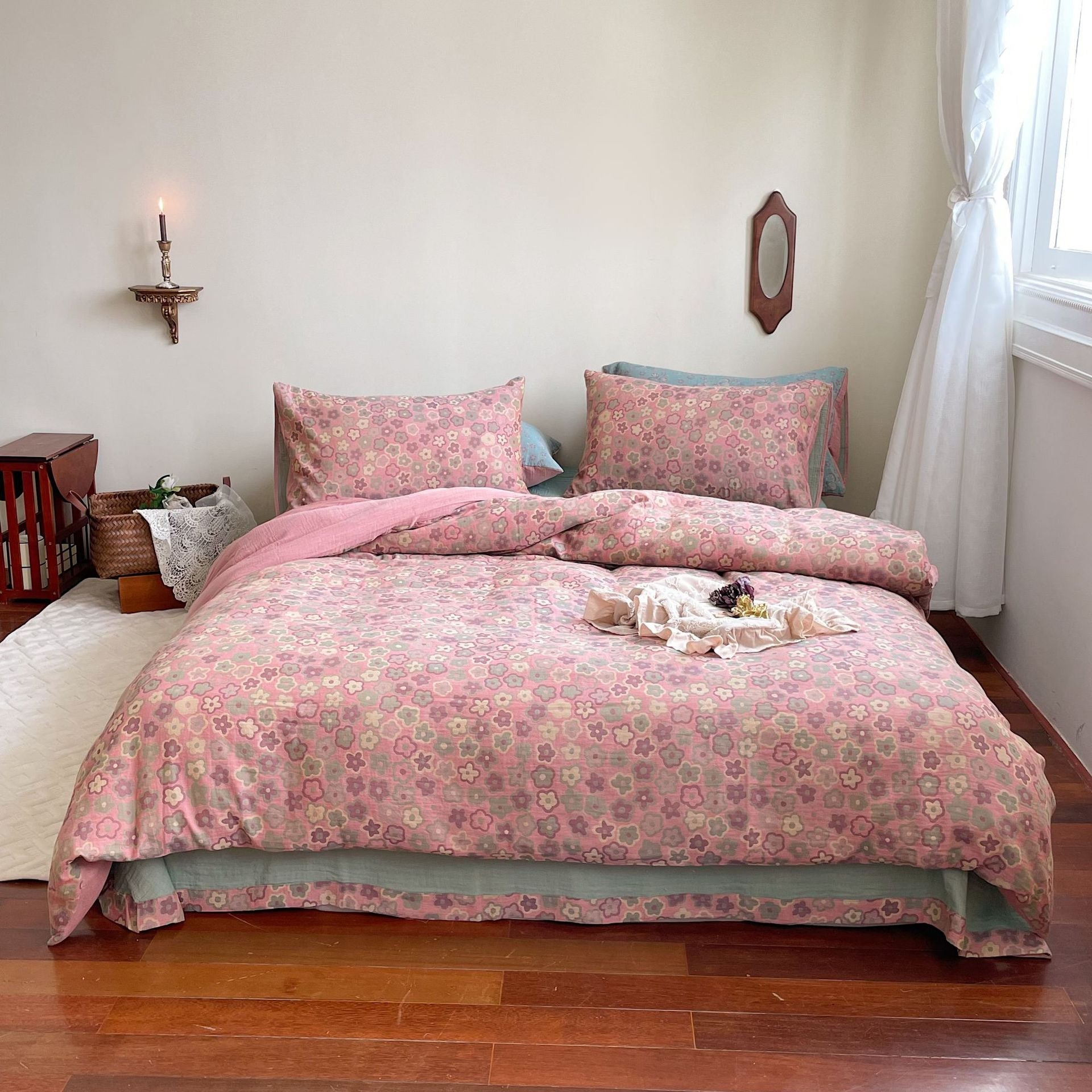  - Ever Lasting - Vibrant Vintage Double Layered Floral Bedding Set - Bedding Set - Ever Lasting