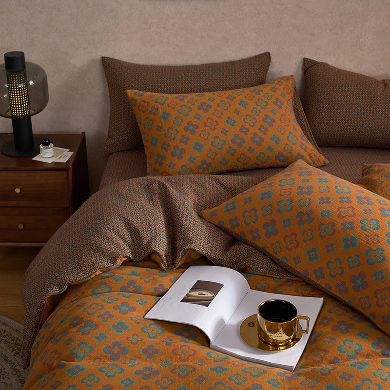  - Ever Lasting - Vibrant Vintage Double Layered Floral Bedding Set - Bedding Set - Ever Lasting