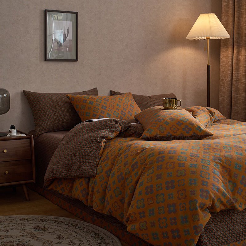  - Ever Lasting - Vibrant Vintage Double Layered Floral Bedding Set - Bedding Set - Ever Lasting