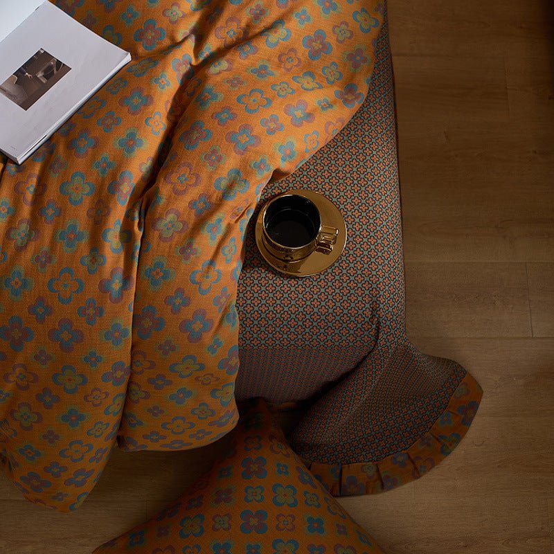  - Ever Lasting - Vibrant Vintage Double Layered Floral Bedding Set - Bedding Set - Ever Lasting