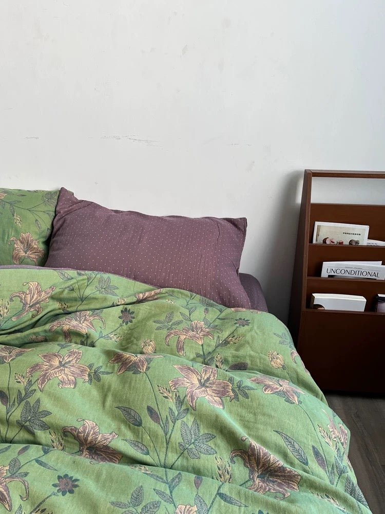  - Ever Lasting - Vibrant Vintage Double Layered Floral Bedding Set - Bedding Set - Ever Lasting