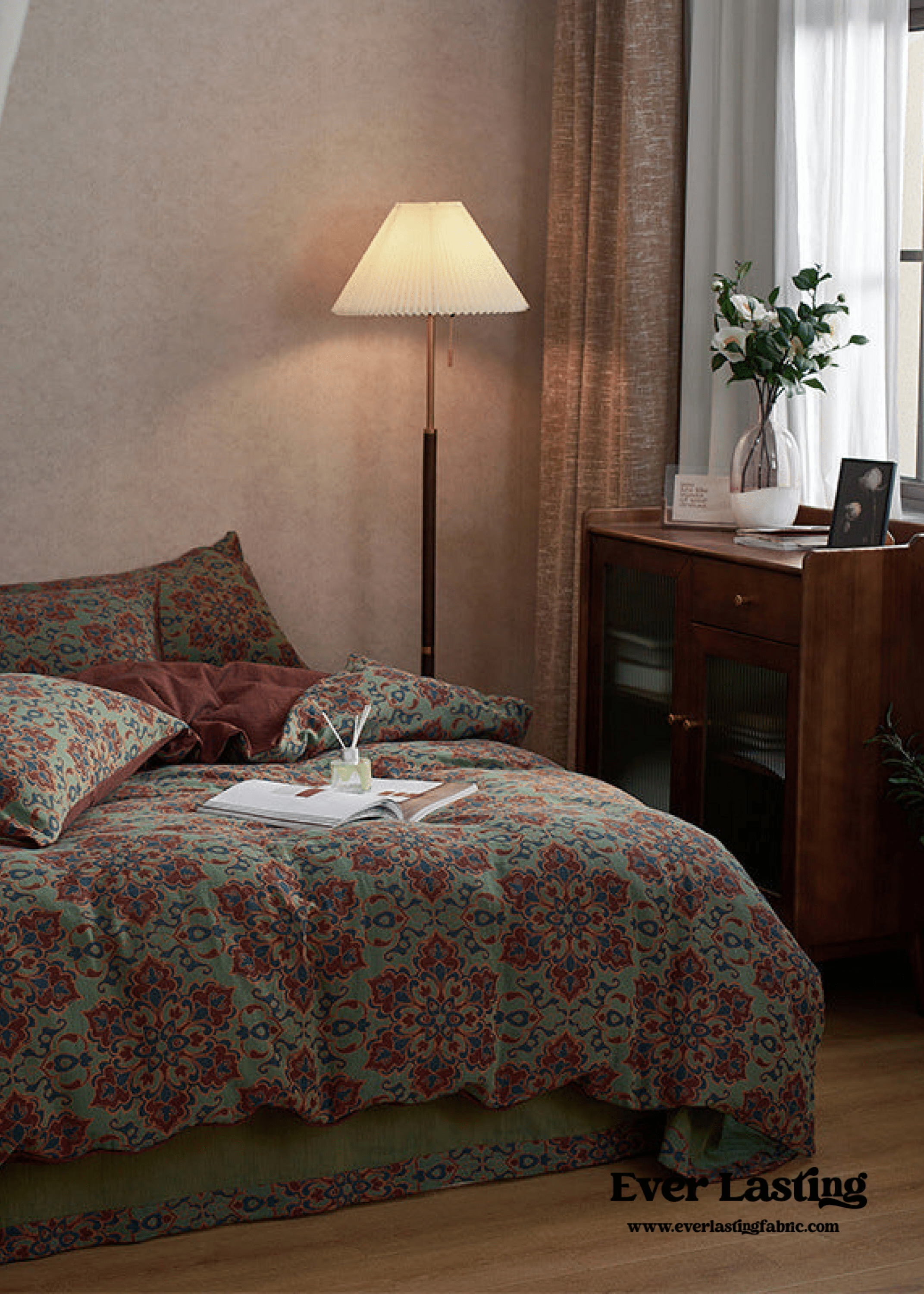  - Ever Lasting - Vibrant Vintage Double Layered Floral Bedding Set - Bedding Set - Ever Lasting