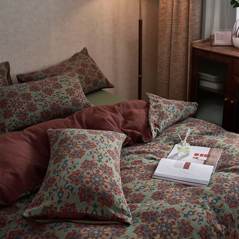  - Ever Lasting - Vibrant Vintage Double Layered Floral Bedding Set - Bedding Set - Ever Lasting