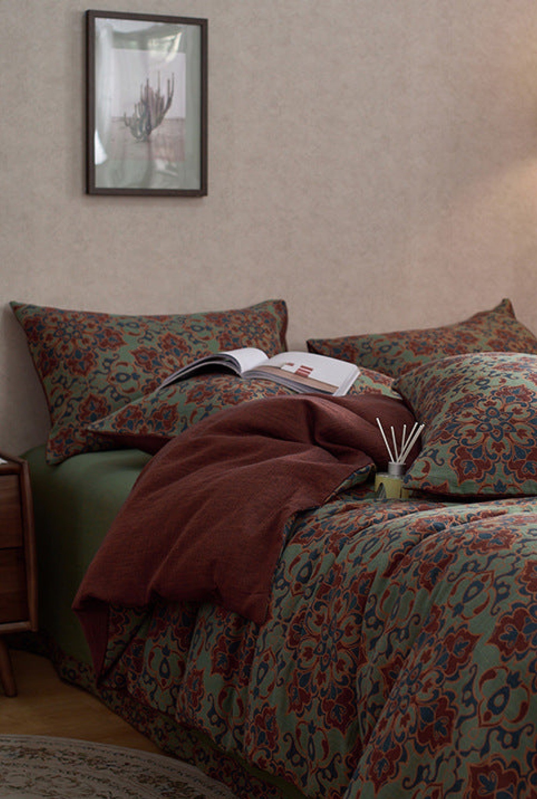  - Ever Lasting - Vibrant Vintage Double Layered Floral Bedding Set - Bedding Set - Ever Lasting